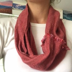 Pretty pink infinity scarf
